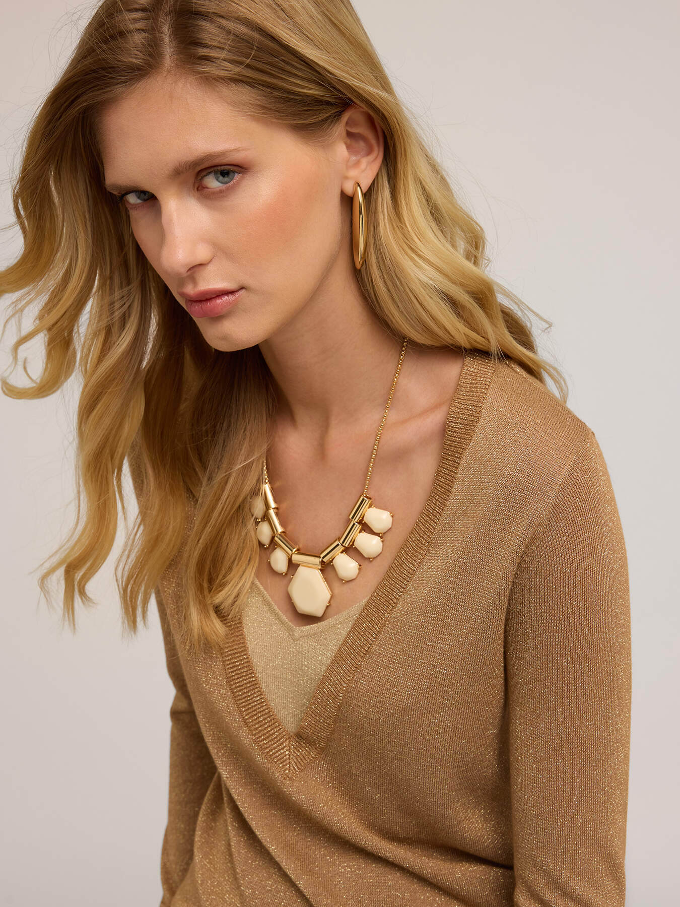 Lurex sweater with inserts image number 3