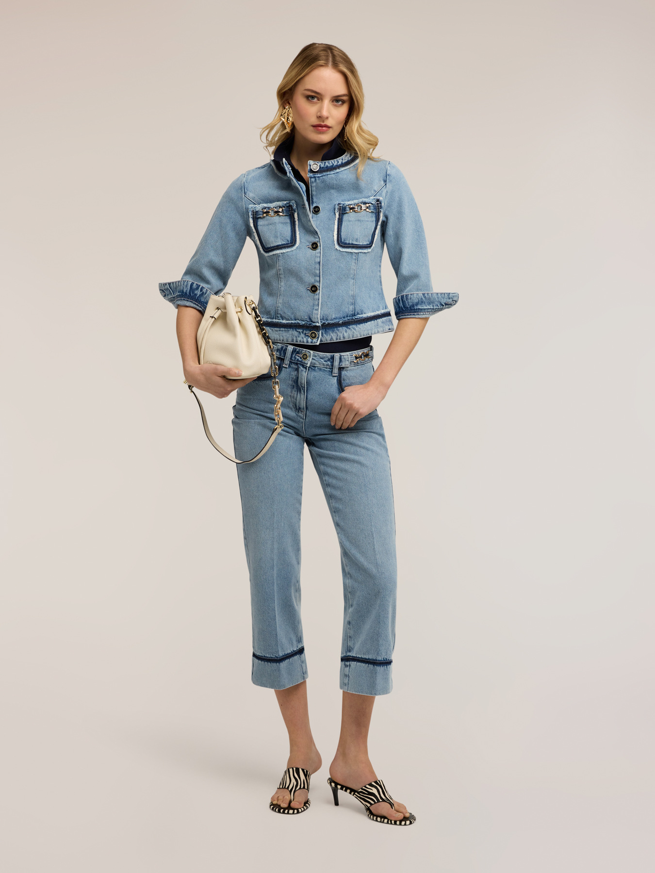 Denim jacket with chains image number 3