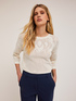 Openwork sweater with jacquard design image number 2