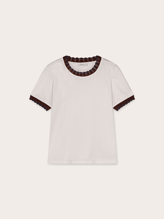 T-shirt avec bordures en maille