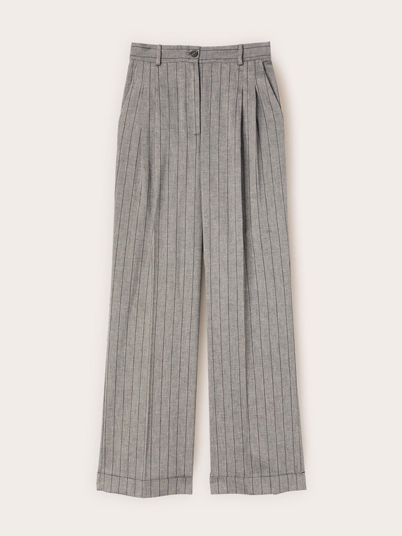 Striped linen blend palazzo pants
