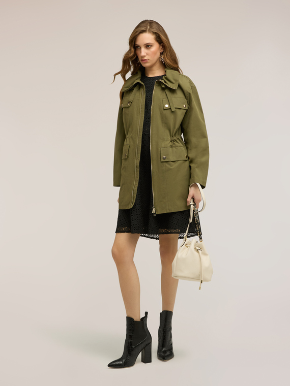 Parka mit Kordelzug aus Baumwollmischung