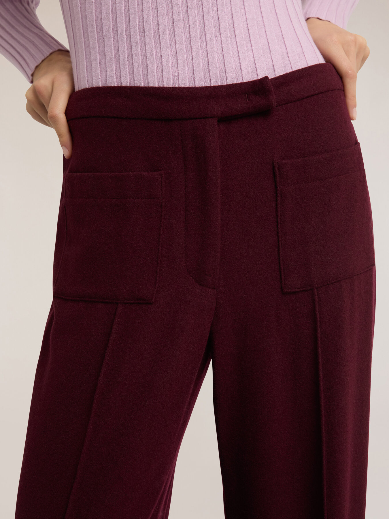 Pantaloni scurți din stofă amestec de l&acirc;nă image number 3
