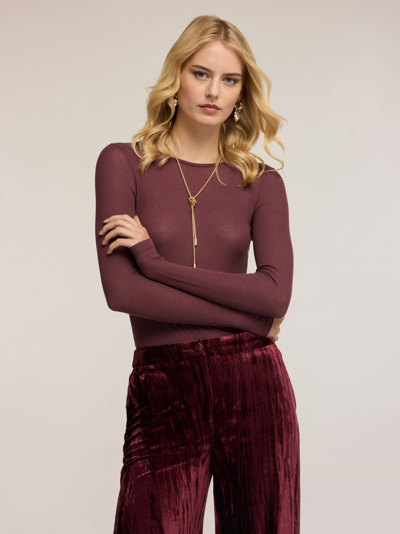 Mixed modal ribbed T-shirt image number 0