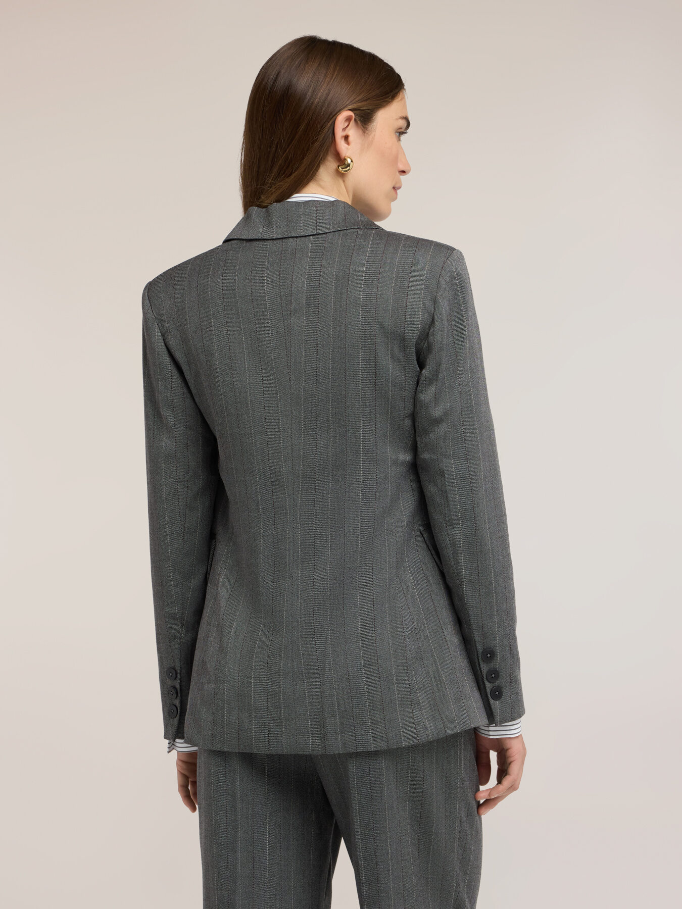 Double-breasted yarn-dyed jacket image number 1