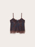 Lace top with slip and scalloped hem image number 4