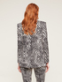 Zebra pattern blazer jacket image number 1