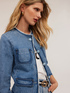 Collarless denim jacket image number 3