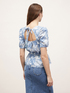 Foliage patterned peplum cut top image number 1