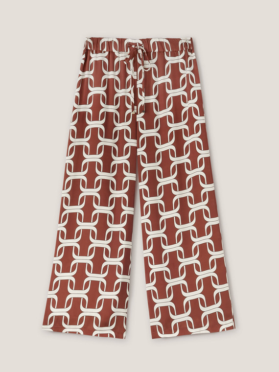 Pantalon cropped imprimé à chaînes