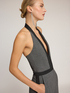 Long jumpsuit with halter neckline image number 3