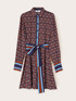 Geometric patterned satin shirtdress image number 4
