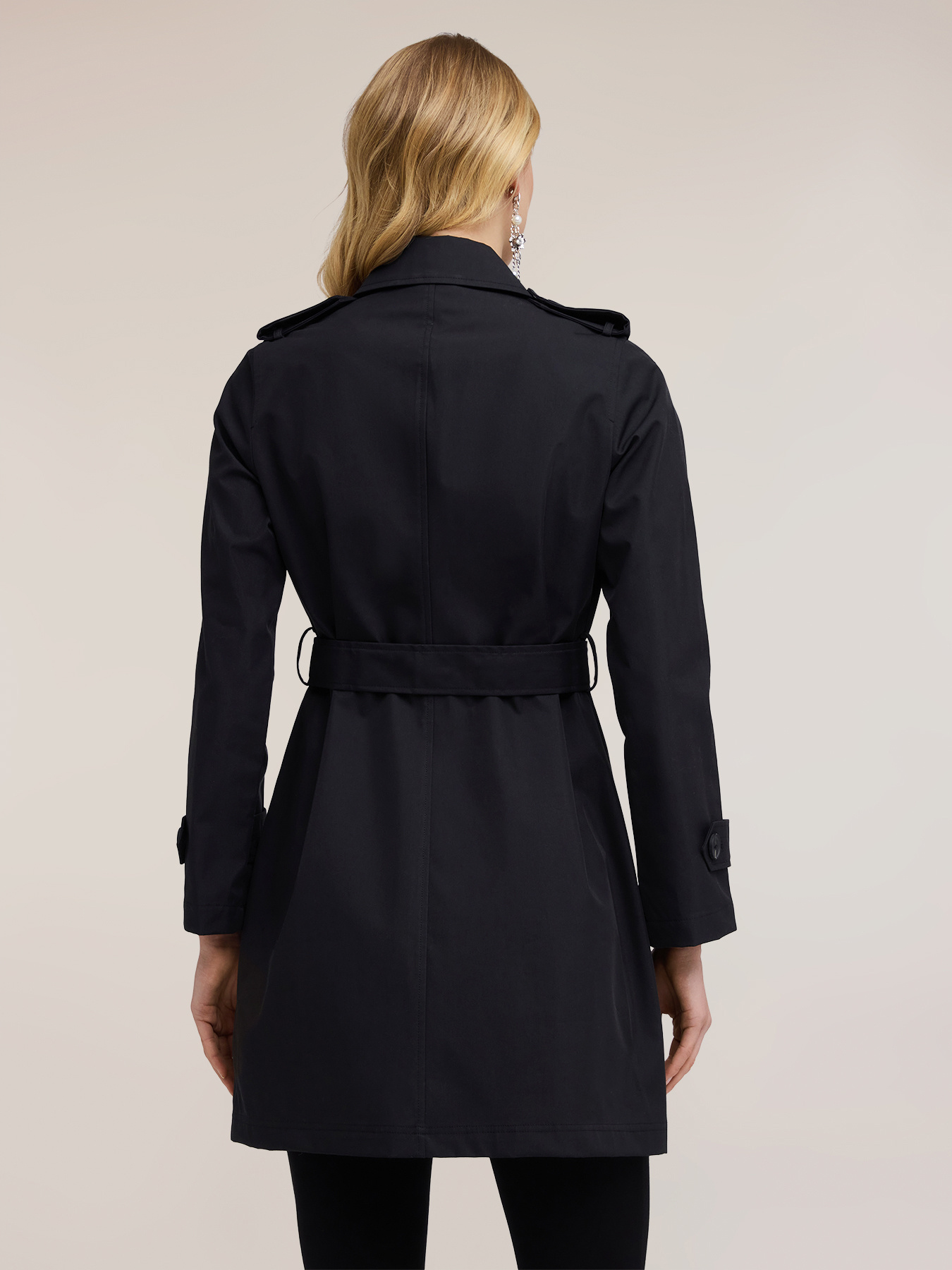 Gabardine trench coat with asymmetric closure image number 1