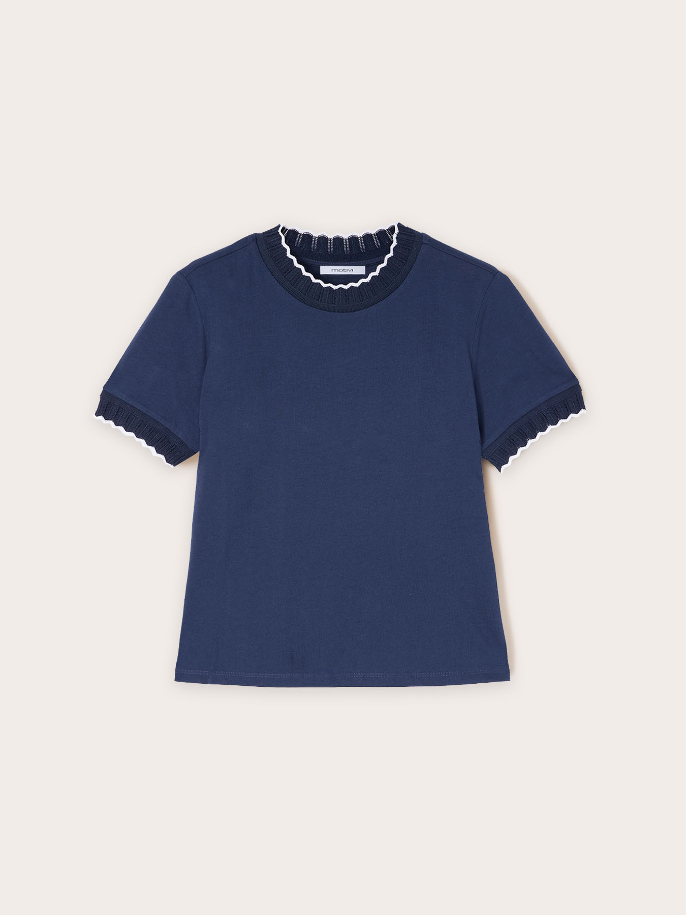 Camiseta con bordes de punto image number 4