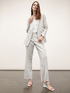 Linen-blend pinstripe palazzo trousers image number 4