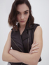 Sleeveless leather jacket image number 0