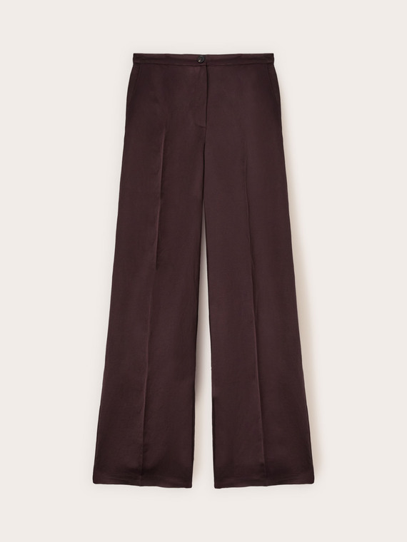 Wide-leg trousers in linen blend