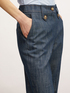 Jeans mit weitem Bein in geflammter Optik image number 2
