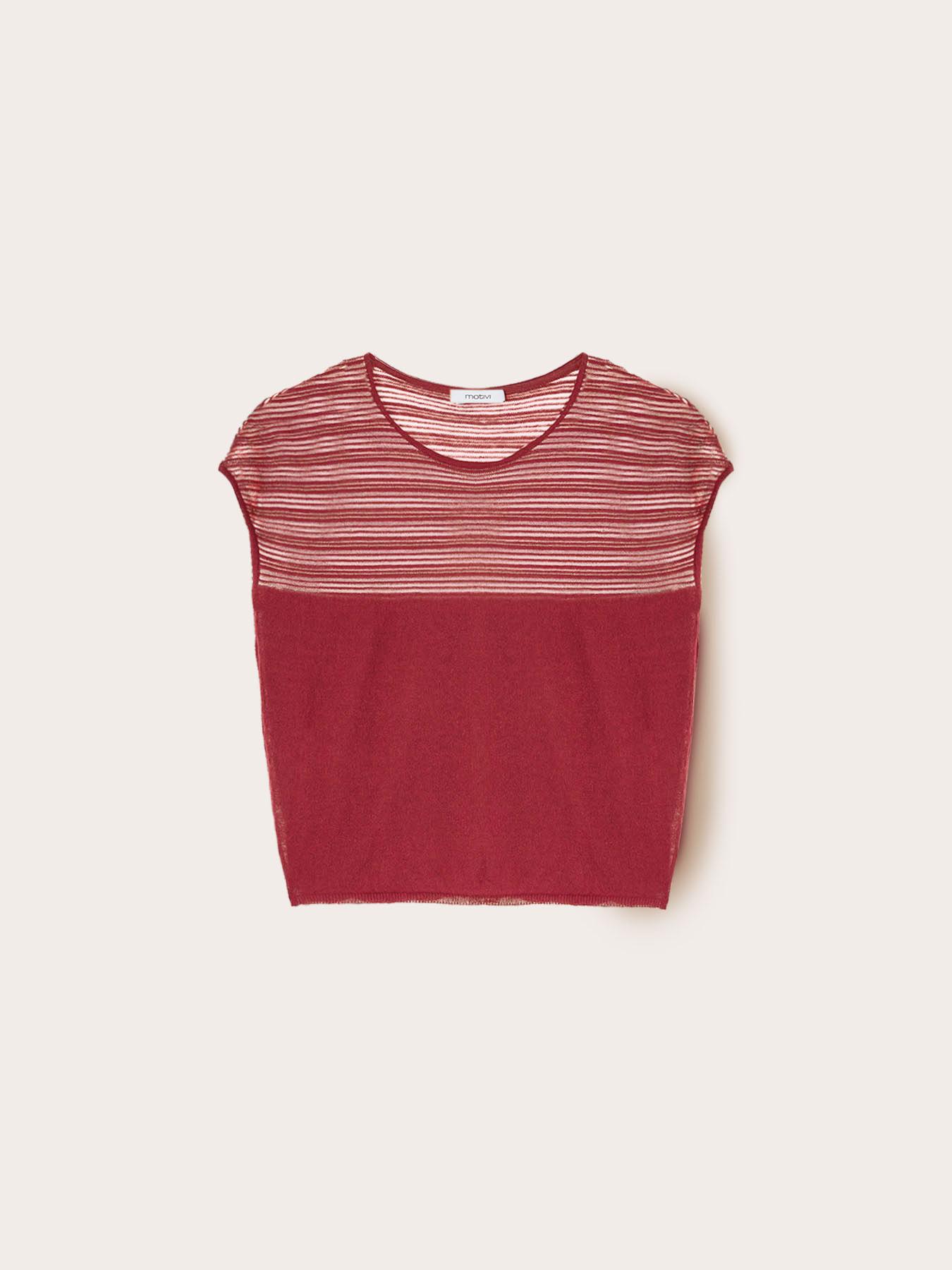 Striped linen blend sweater image number 0