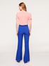 Flared solid colour trousers image number 1