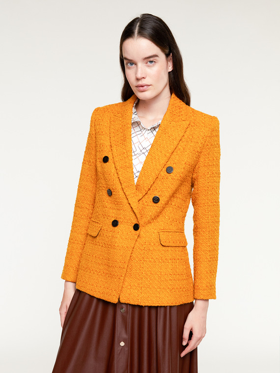 Zweireihige Oversize-Jacke aus Tweed