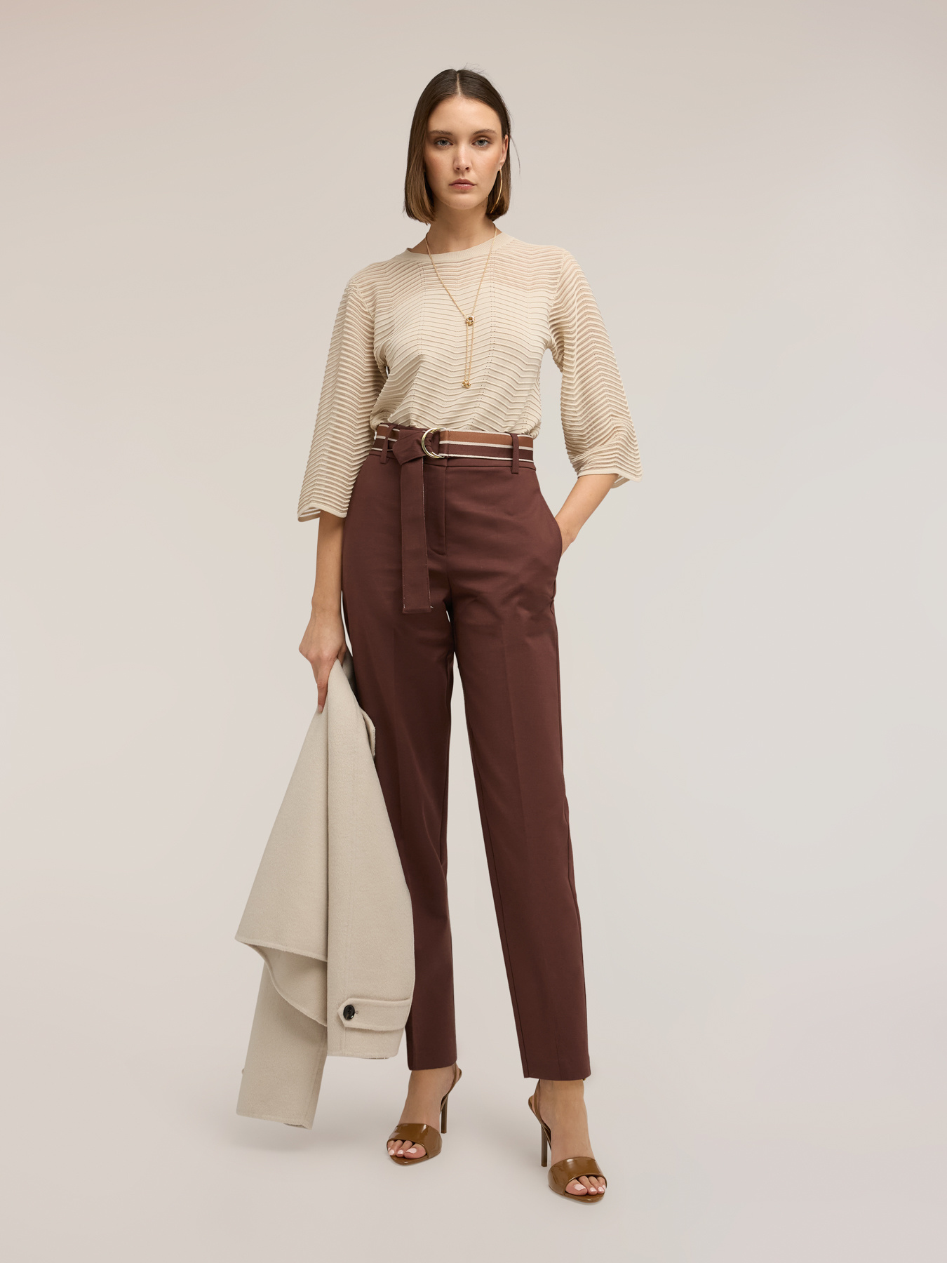Openwork viscose blend sweater image number 3
