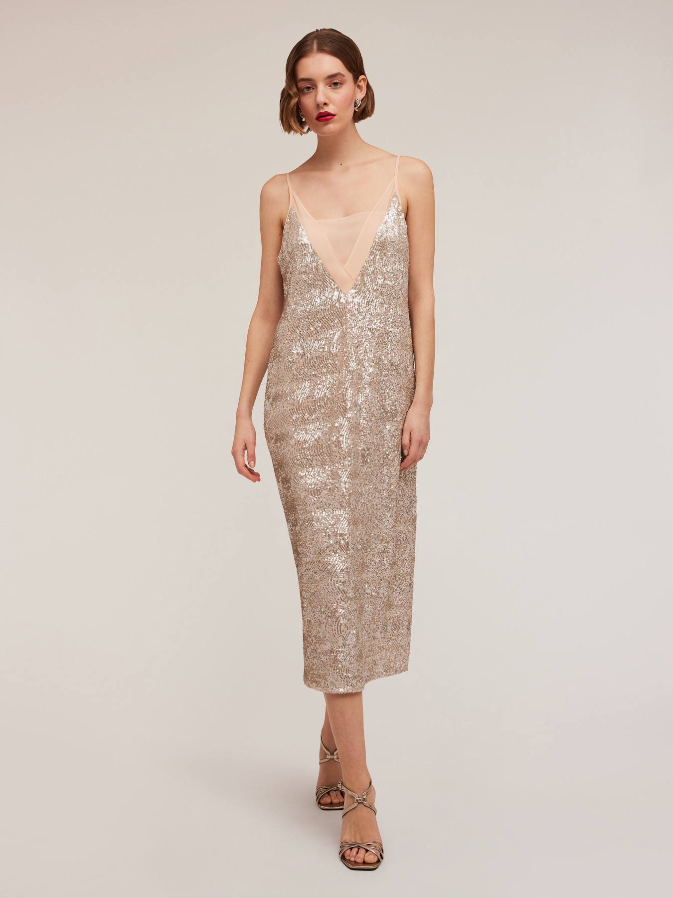Vestito midi full paillettes image number 1