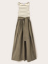 Vestito con gonna in popeline e top a righe image number 4
