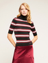 Striped lurex turtleneck sweater image number 0