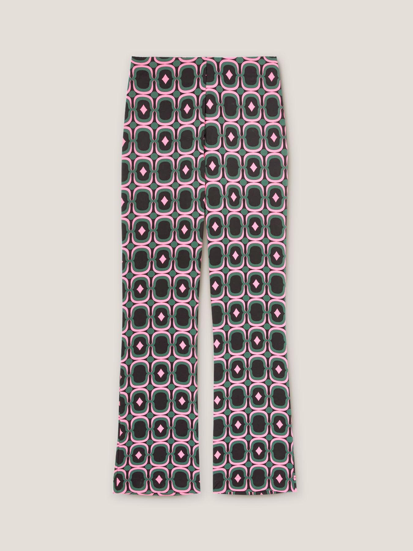 Geometric patterned flared trousers image number 3