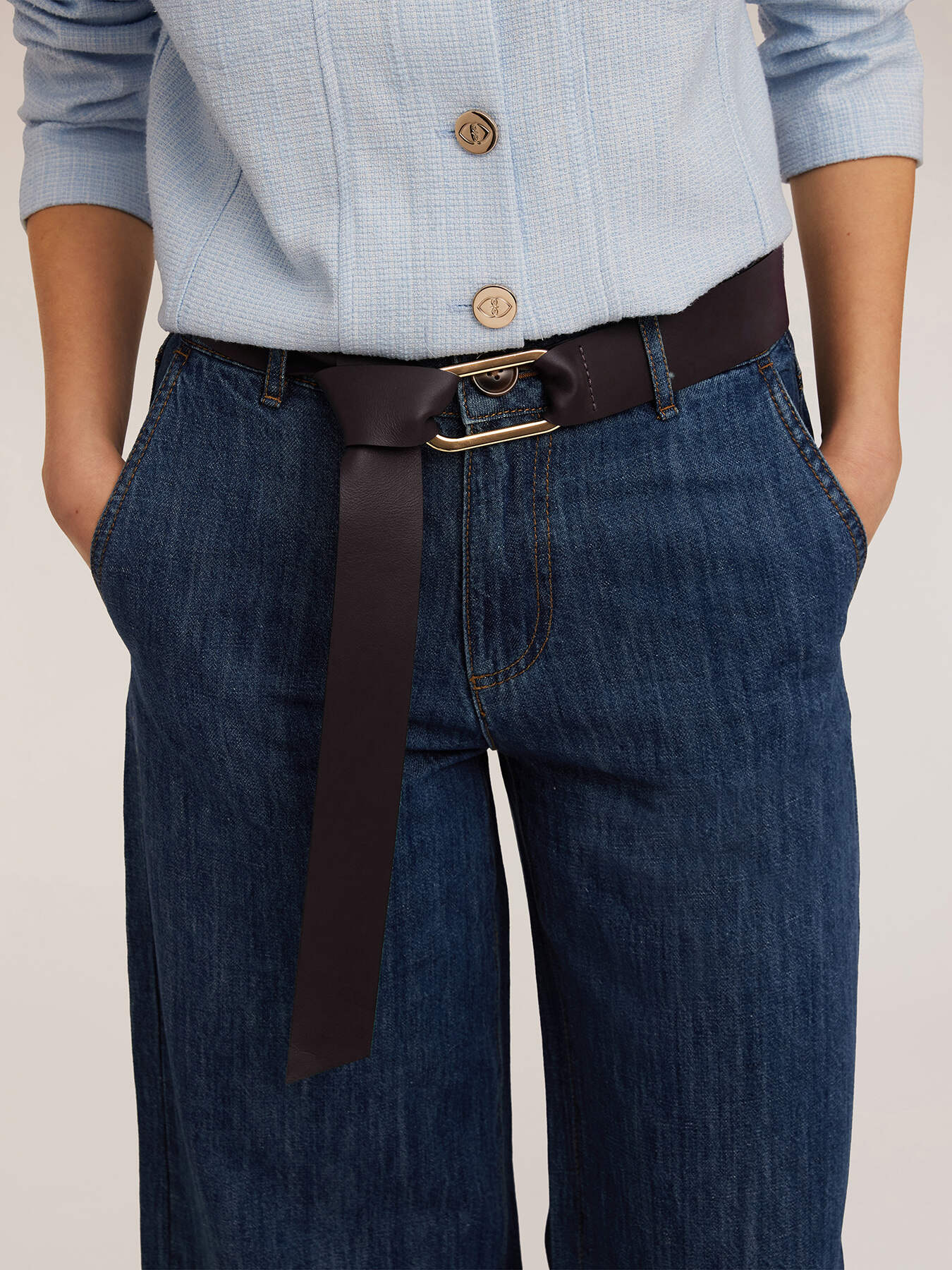 Cintura a fusciacca in vera pelle image number 0