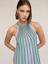 Rochie scurtă din tricotaj pliseu lurex image number 3