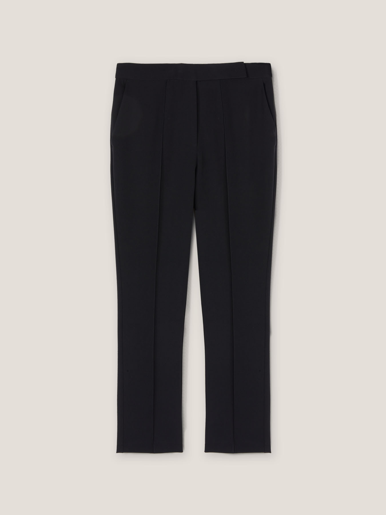 Solid colour regular leg trousers image number 3