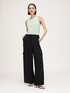 Linen blend cargo palazzo trousers image number 3