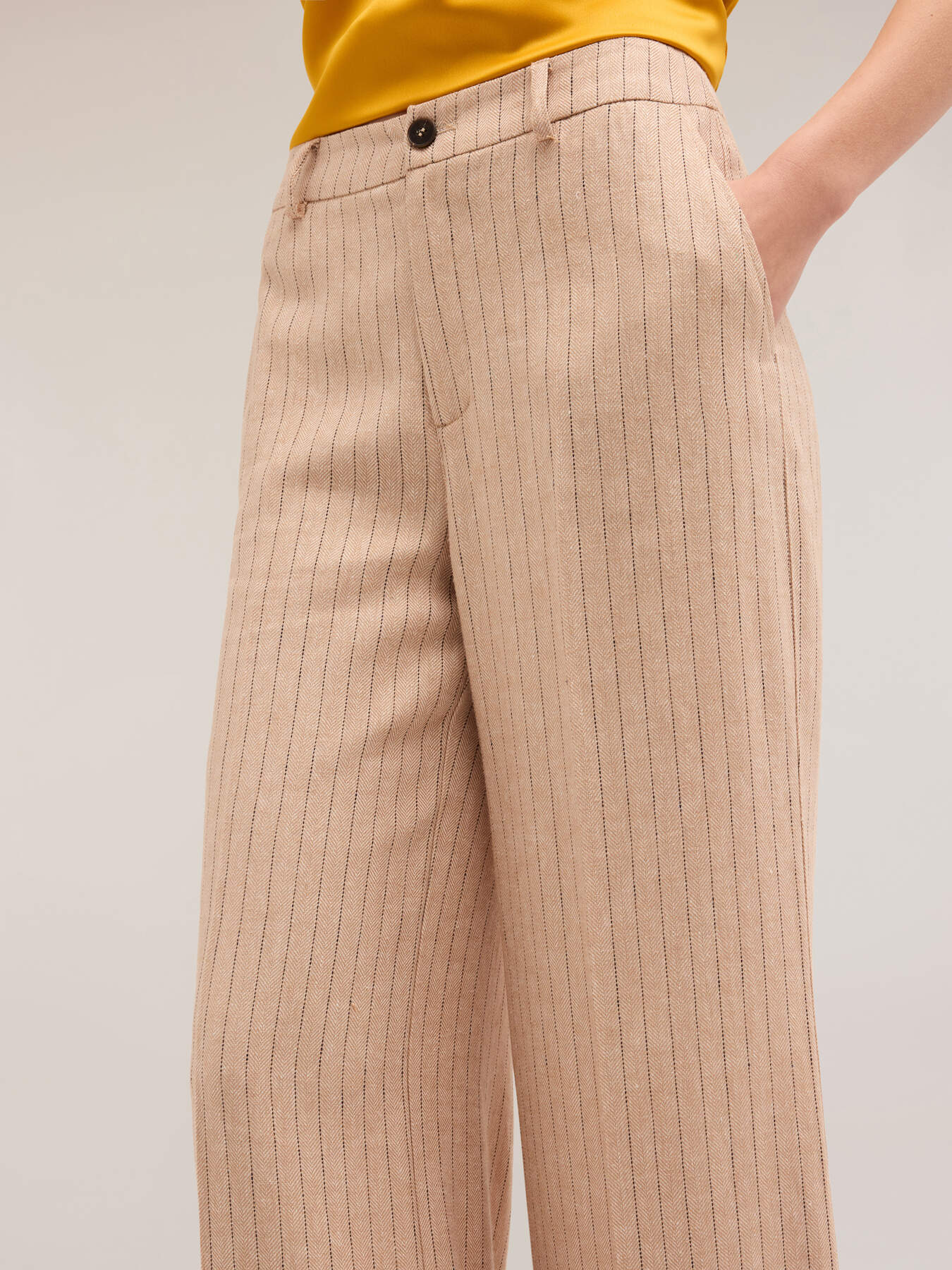 Pantaloni palazzo fantasia gessata image number 3