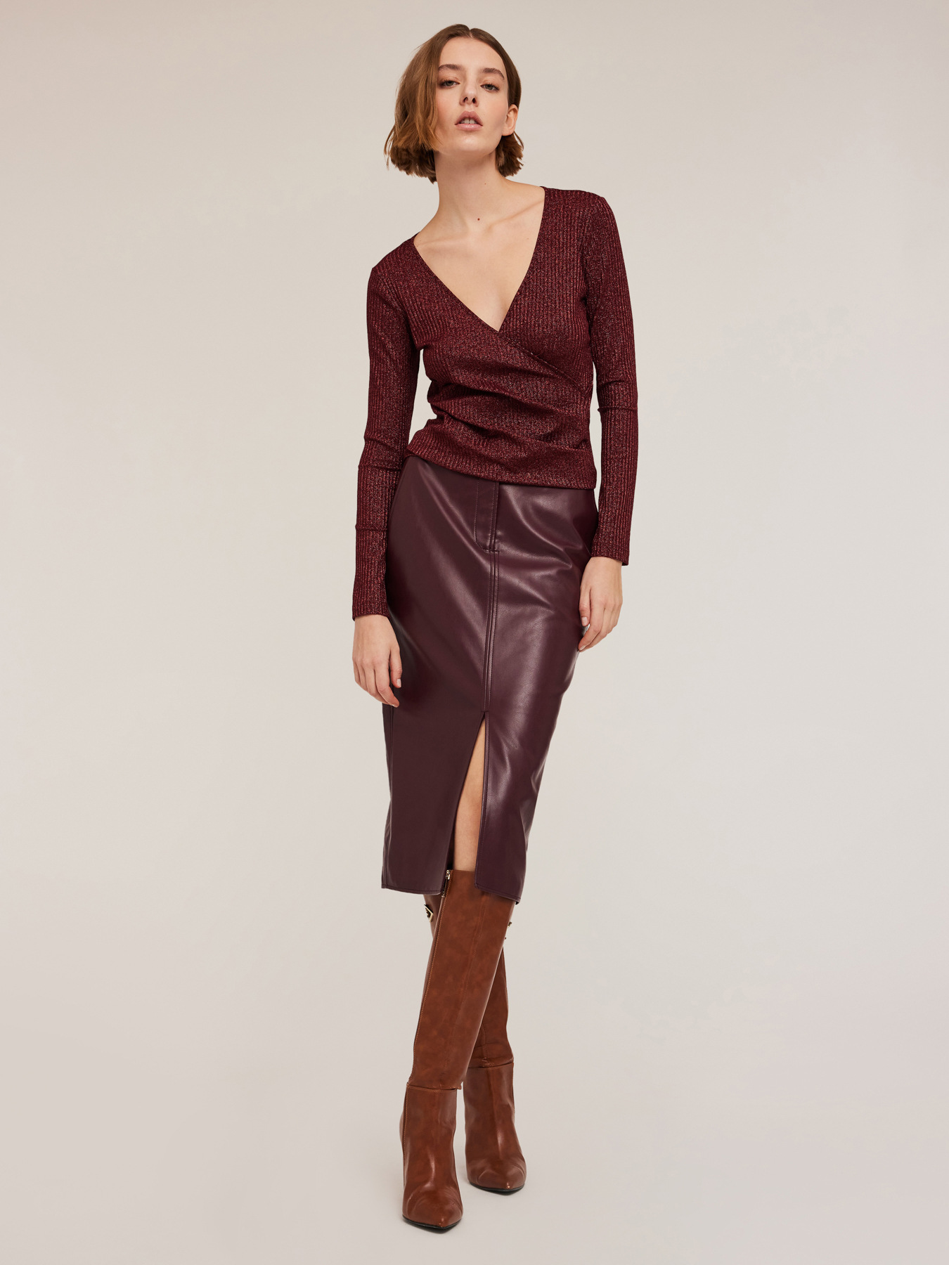 &Uuml;berkreuzter Lurex-Pullover image number 0
