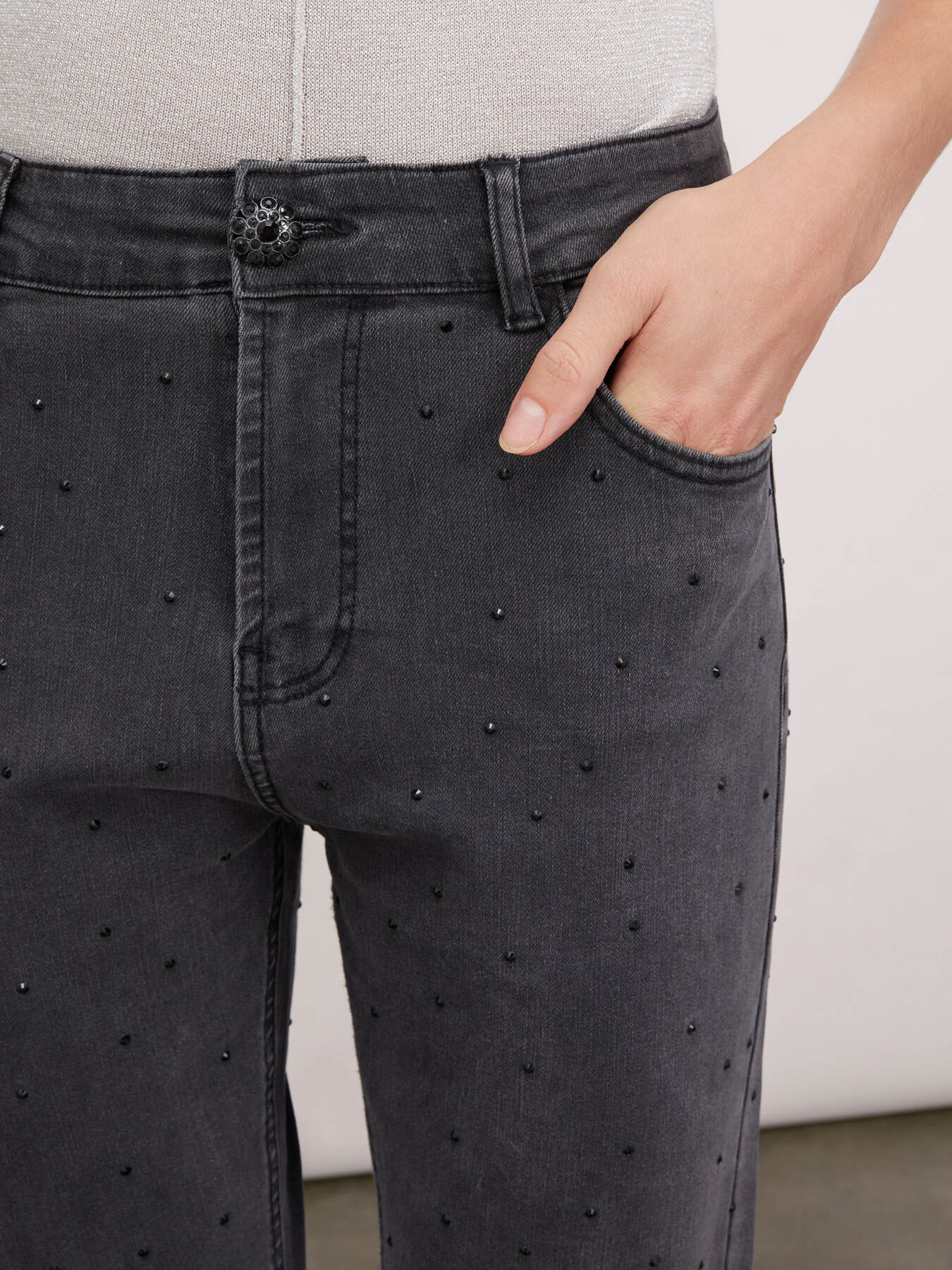 Vaqueros straight con strass image number 2