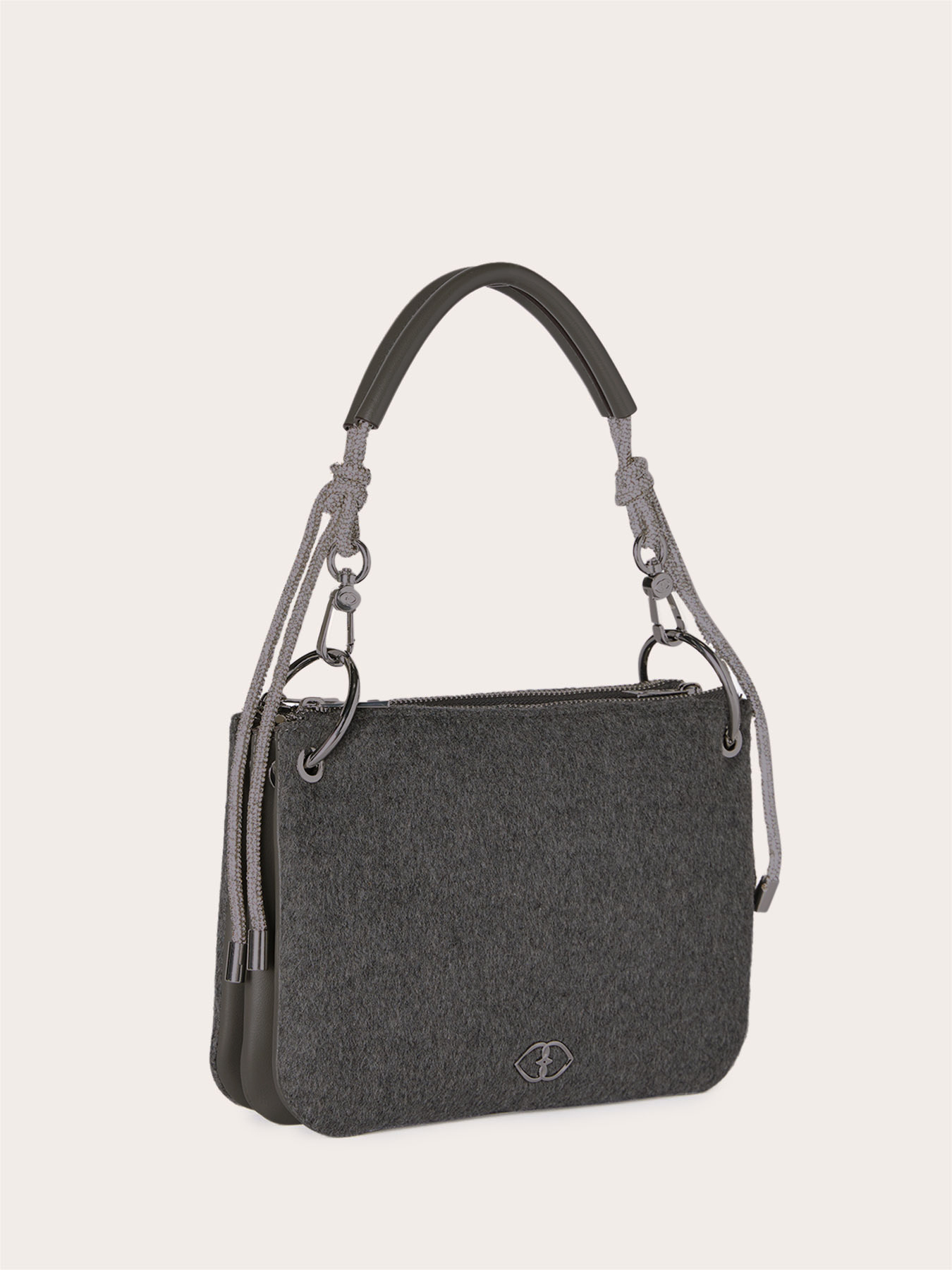 Twins bag in coated fabric and cloth image number 3