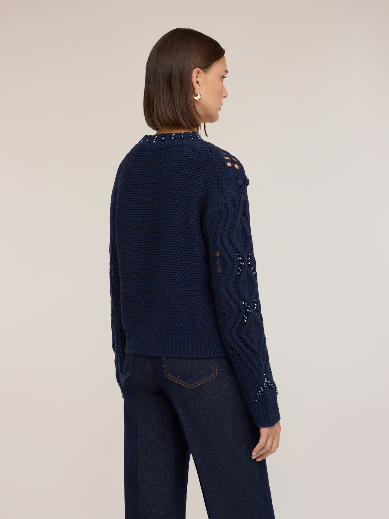 Ajour&eacute; mixed wool knitwear image number 1