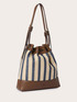 Gestreifte geflochtene Beuteltasche image number 3