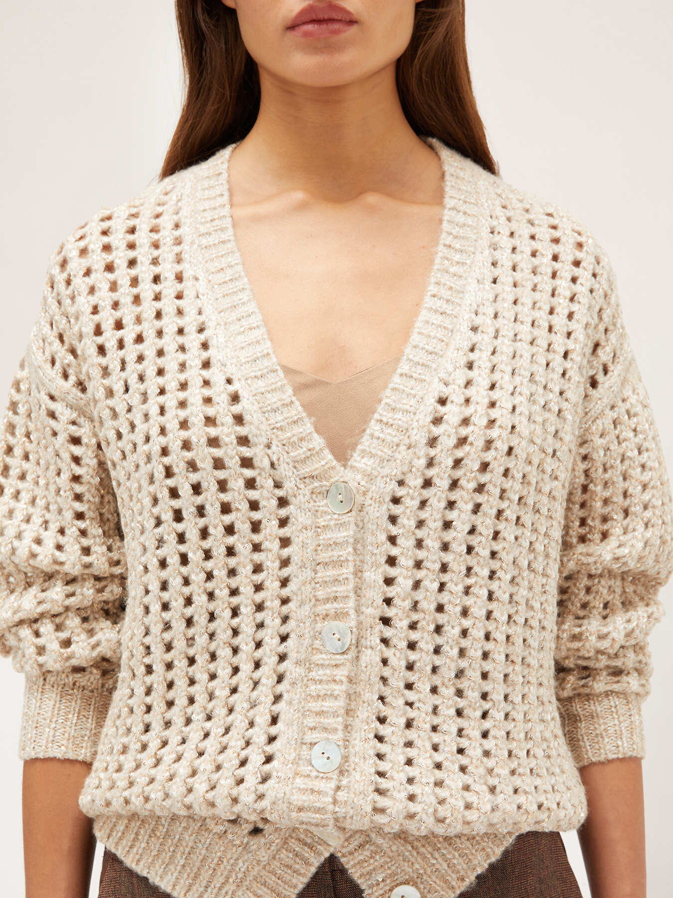 Cardigan din tricot perforat image number 3