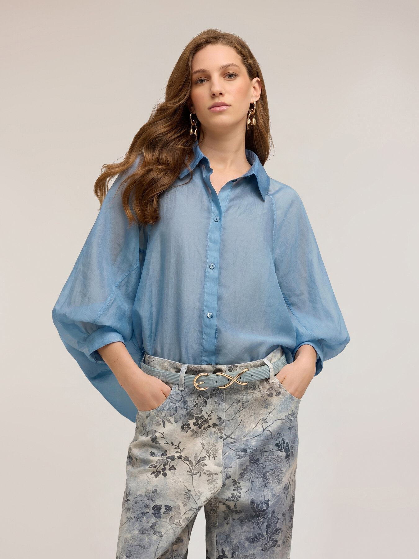 Camicia over misto lyocell image number 0
