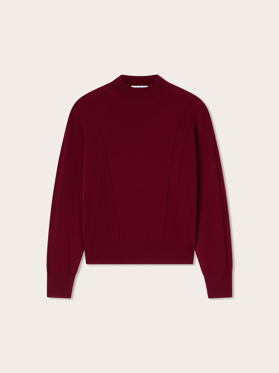 Cashmere turtleneck with ajour&eacute; detail