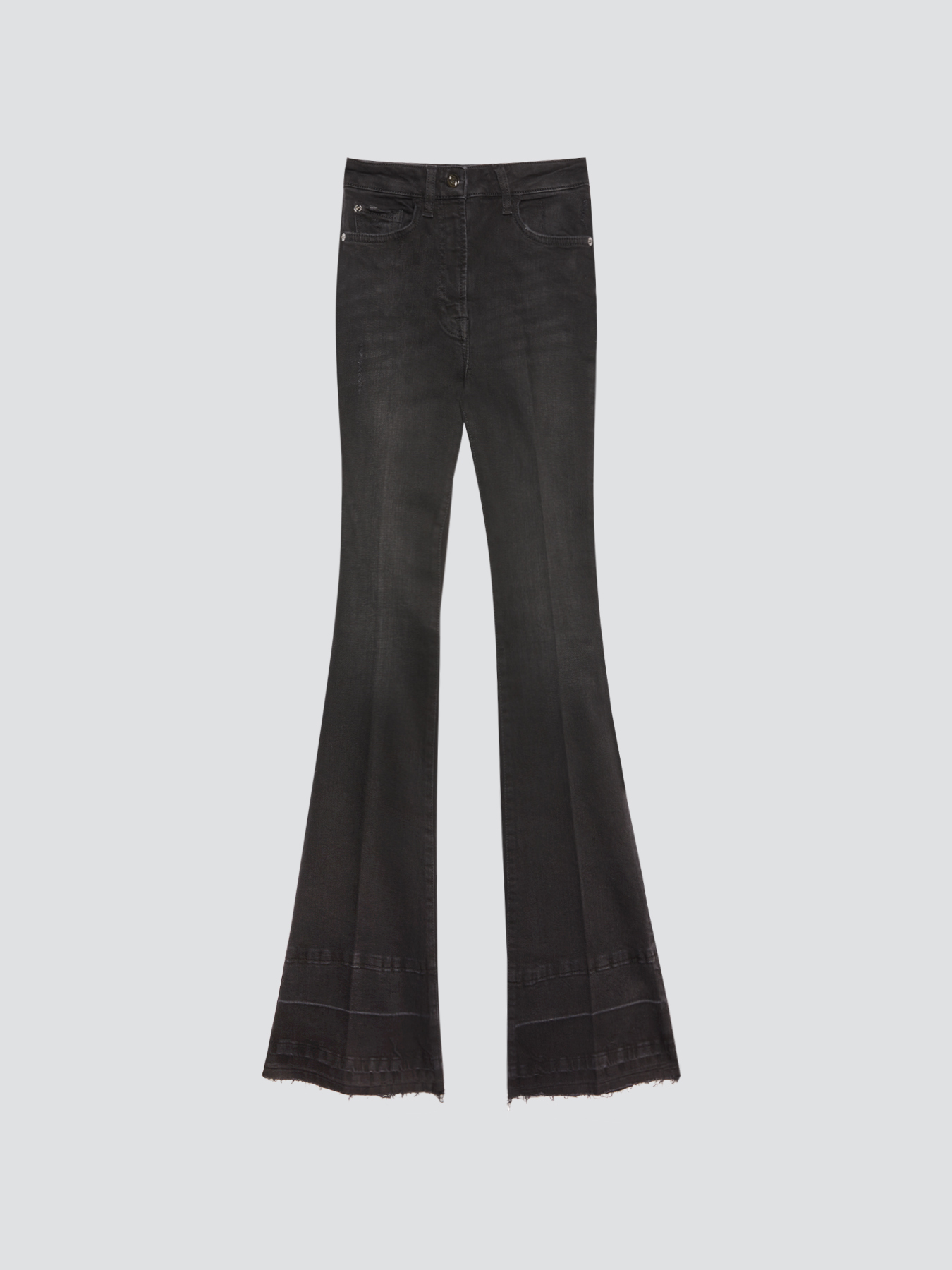High-waisted flared jeans image number 3