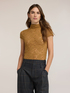 Lace t-shirt with high neck and scalloped hem image number 0