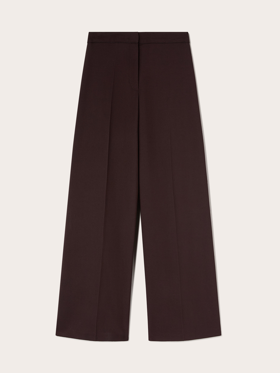 Palazzo-Hose aus Cady mit Satin-Eins&auml;tzen
