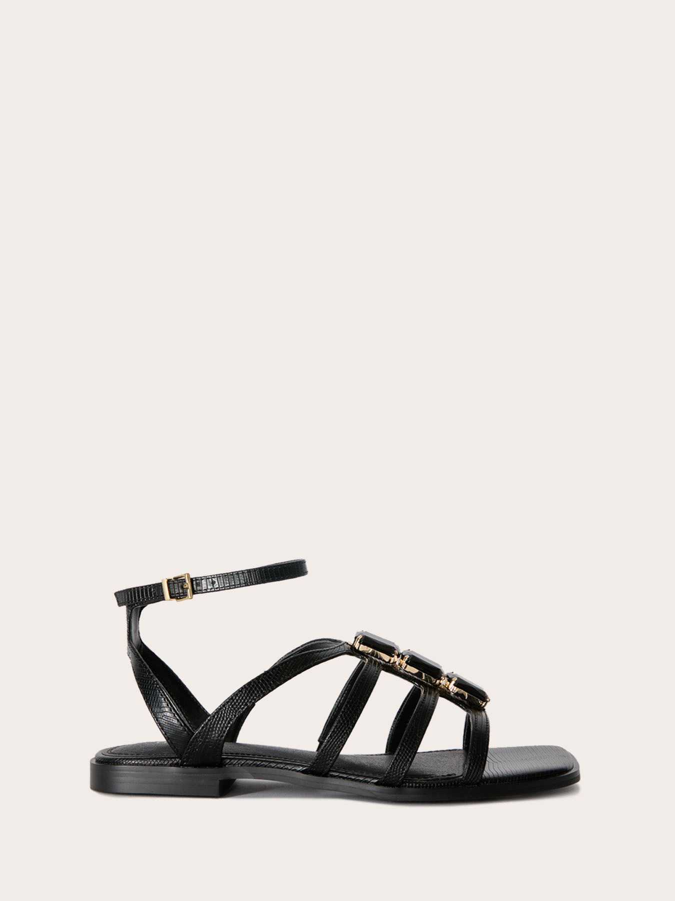 Flache Sandalen mit Steinen image number 1