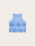 Poplin top with sangallo lace image number 4