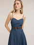 Midi-Kleid aus Denim mit Herzausschnitt image number 3