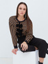 Short striped sweatshirt with bow feature image number 0